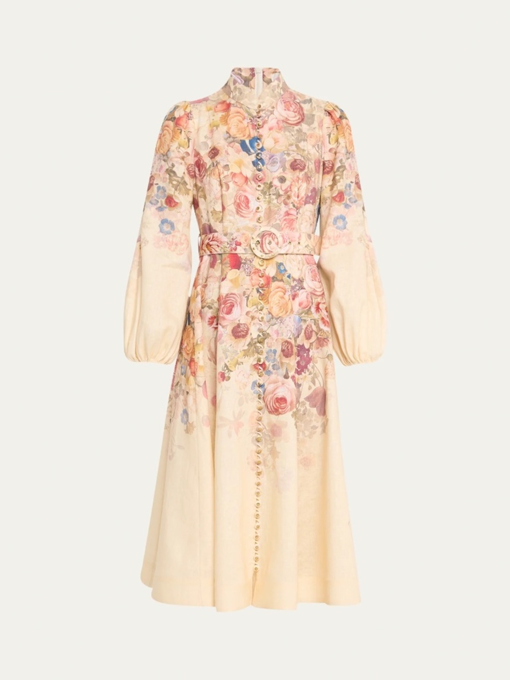 Zimmerman Luminosity Belted Floral Midi Dress